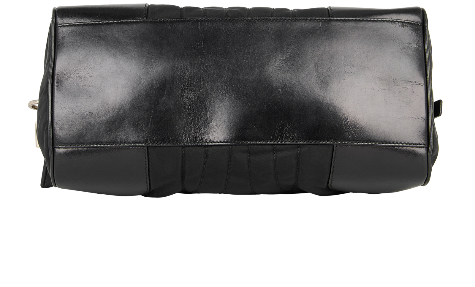 Mini Boston Bag, &pound;150, Handbags, Black, Leather/Nylon (Polymer), Top view